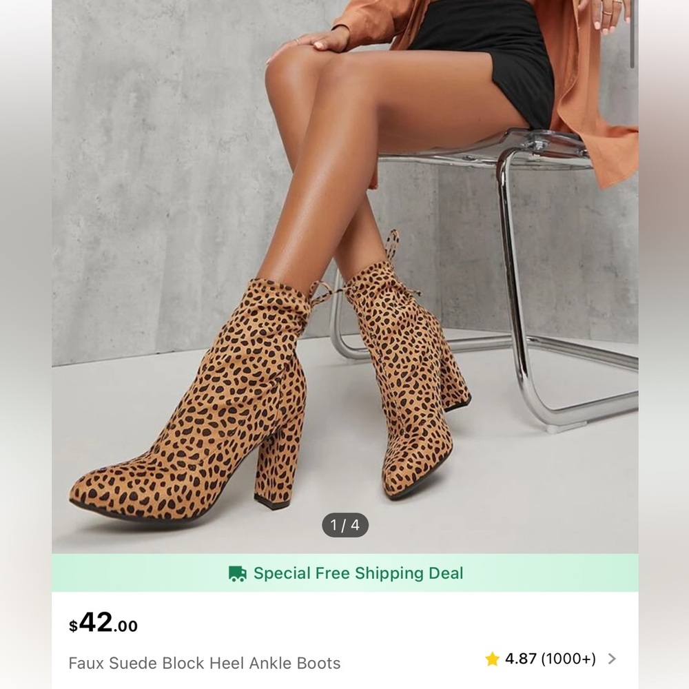 Cheetah Heeled Boots